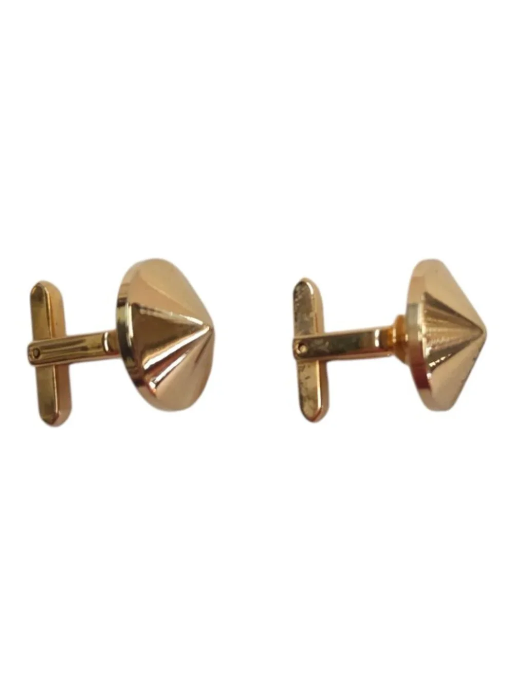 Hickok Gold Tone Cone Spike Cufflinks Mid Century Retro Mens Suit Jewelry Gift